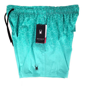 Spyder Swim Volley Ombre 17 inch Trunks, Aqua Green Swim Trunks for Men Size XL